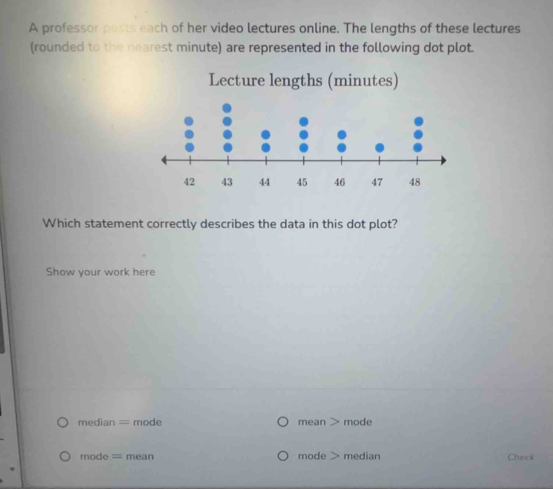 a professor posts each of her video lectures online. the lengths of the…