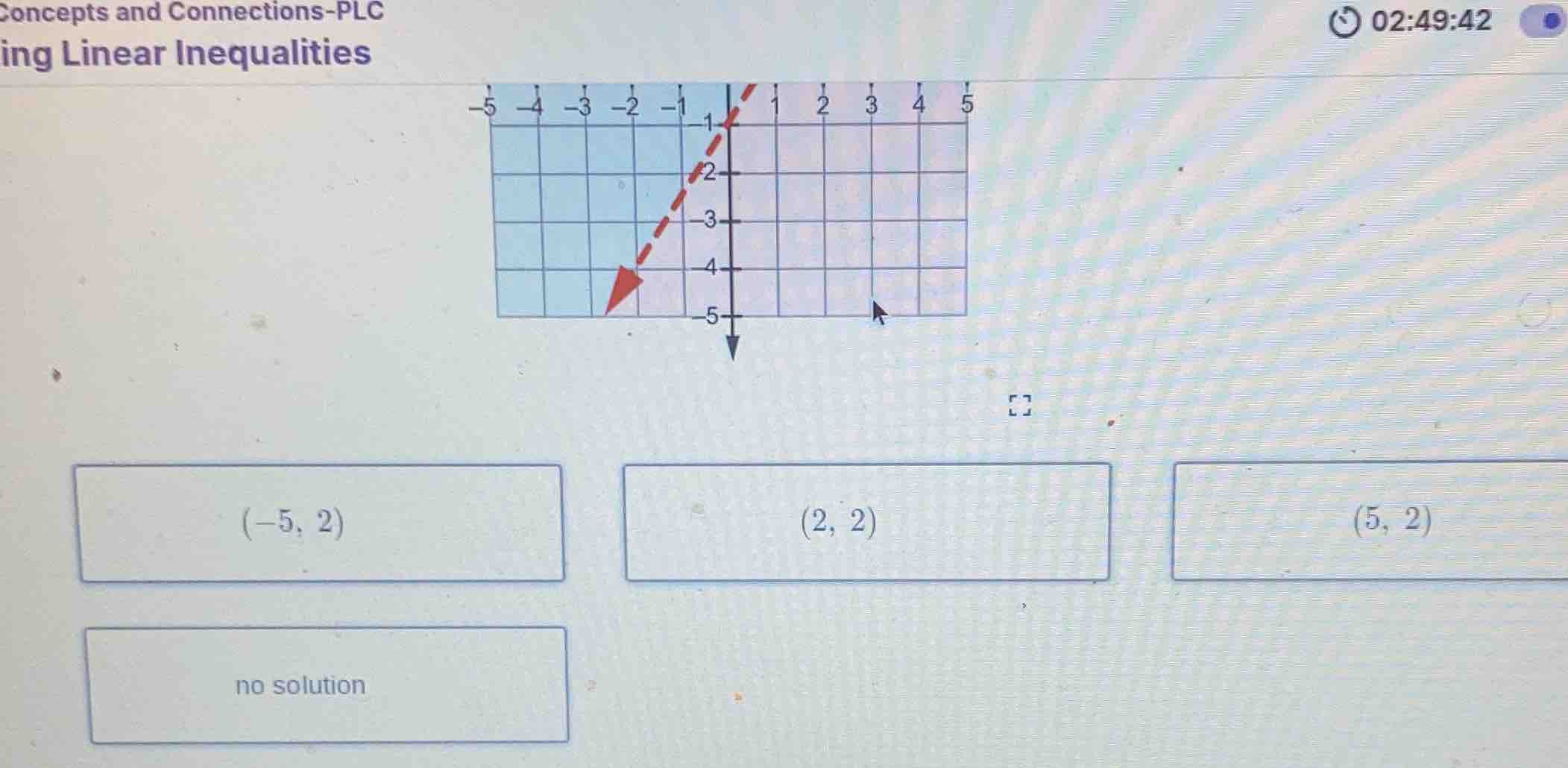 concepts and connections-plc ing linear inequalities \\((-5, 2)\\) \\((…