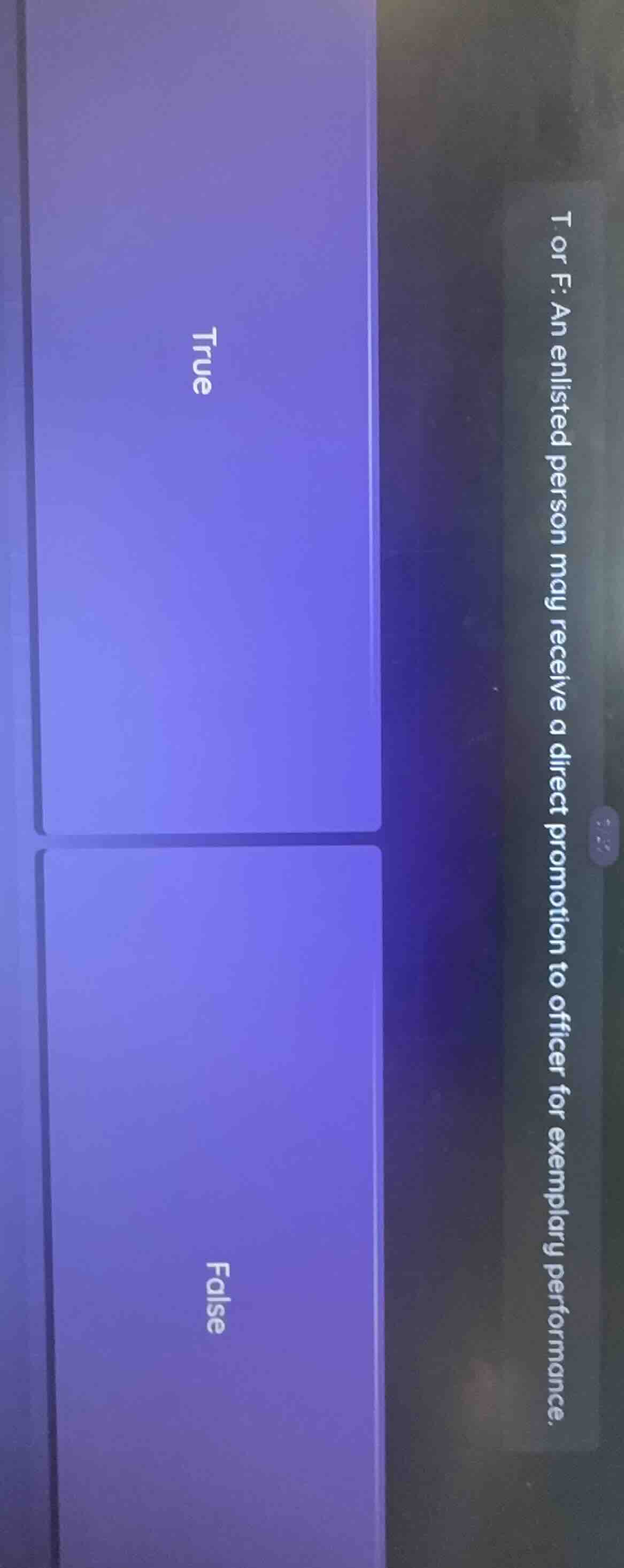 t or f: an enlisted person may receive a direct promotion to officer fo…