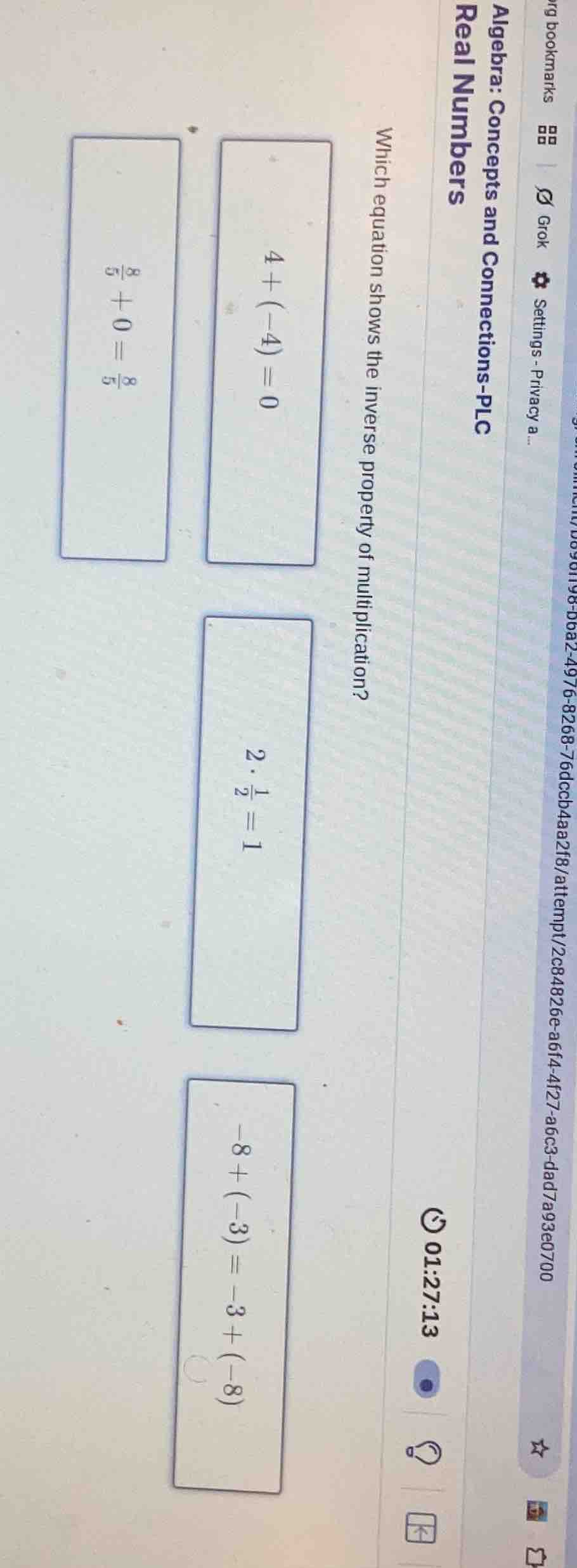algebra: concepts and connections - plc real numbers which equation sho…
