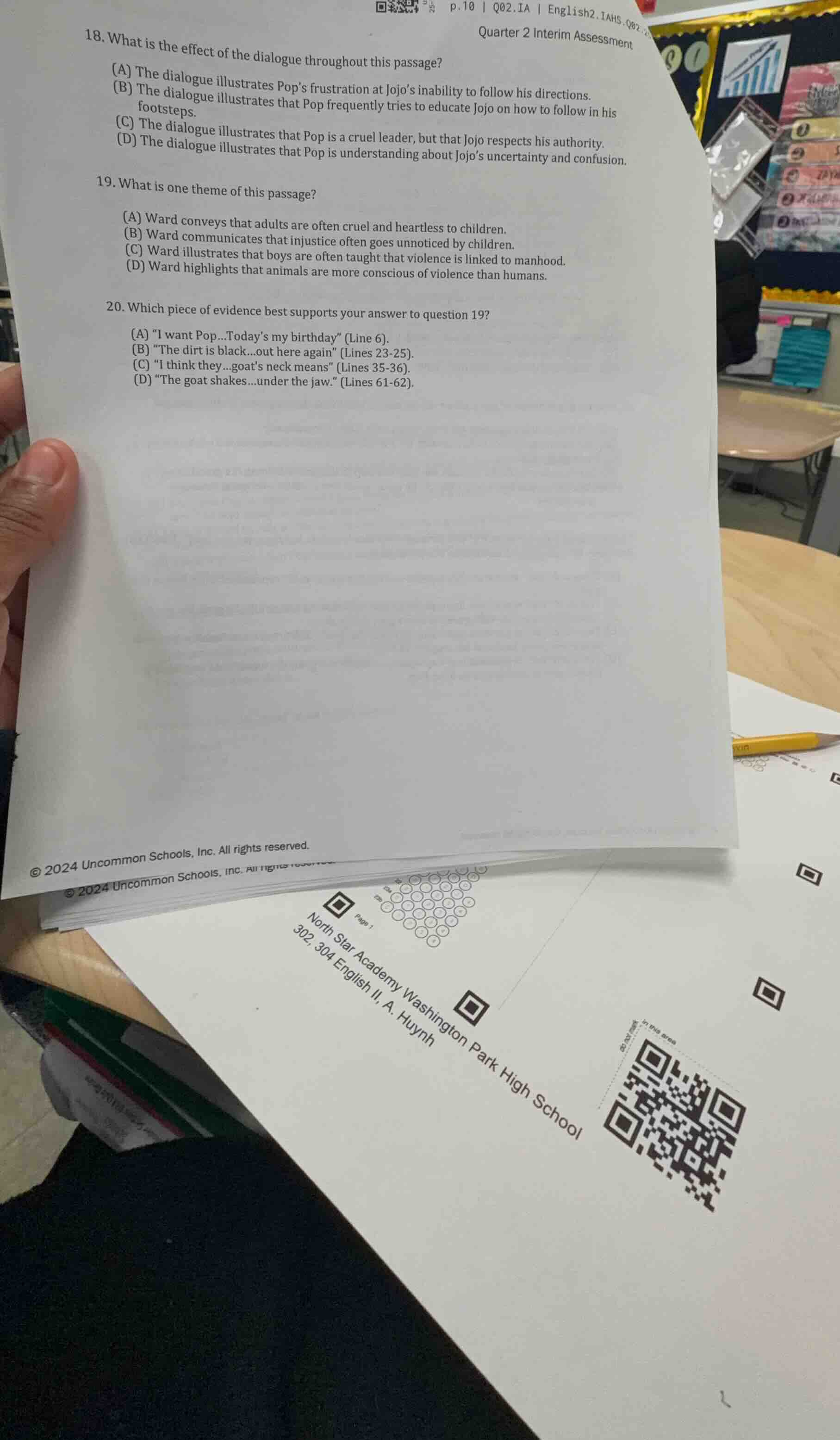 18. what is the effect of the dialogue throughout this passage? (a) the…