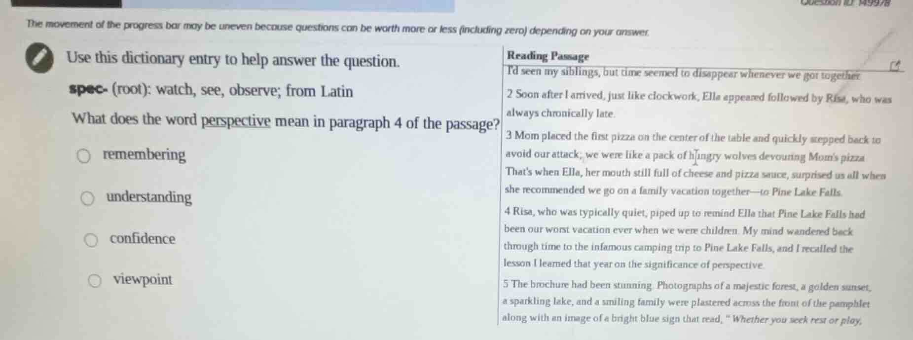 the movement of the progress bar may be uneven because questions can be…