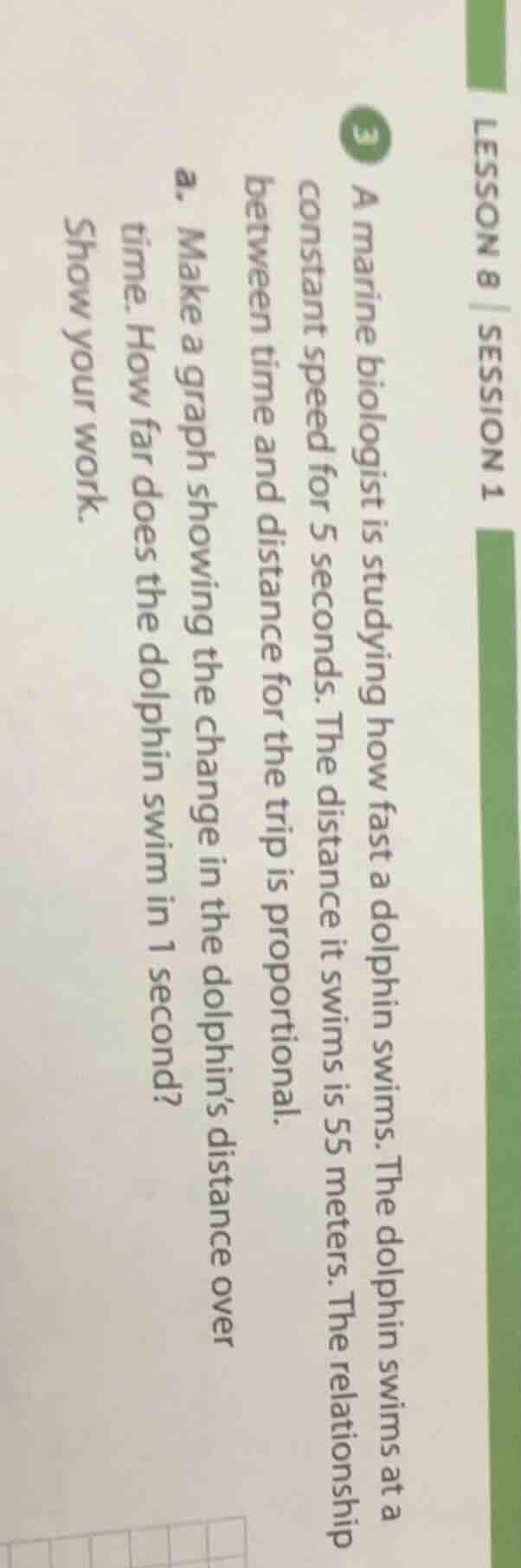 3 a marine biologist is studying how fast a dolphin swims. the dolphin …