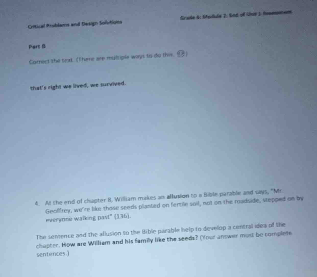 critical problems and design solutions grade 8: module 1, end of unit 3…