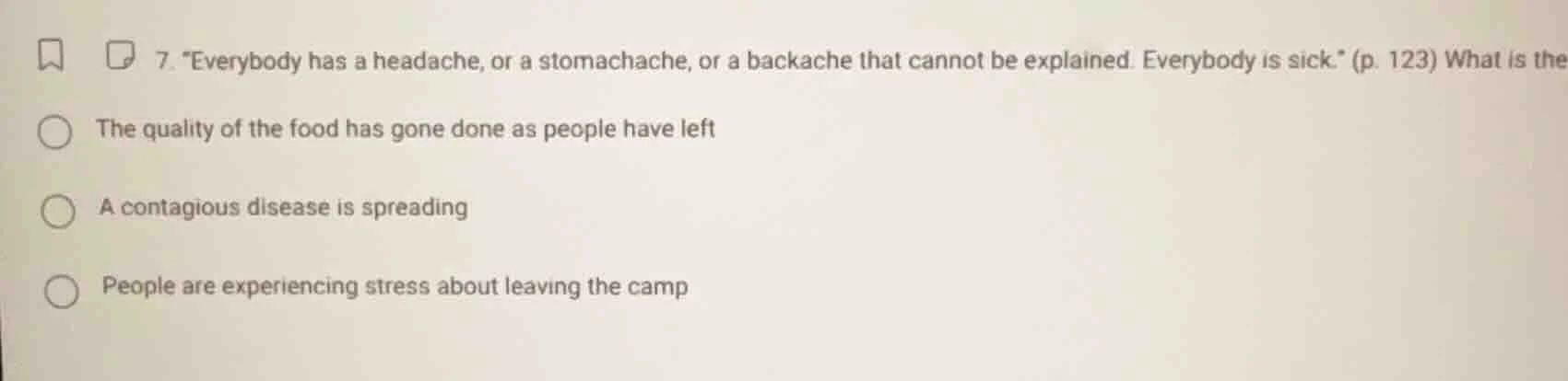 7. \everybody has a headache, or a stomachache, or a backache that cann…