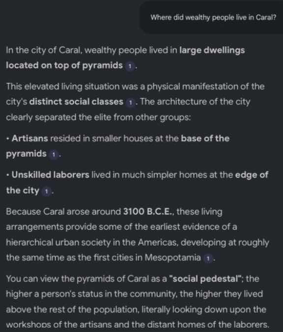 where did wealthy people live in caral? in the city of caral, wealthy p…
