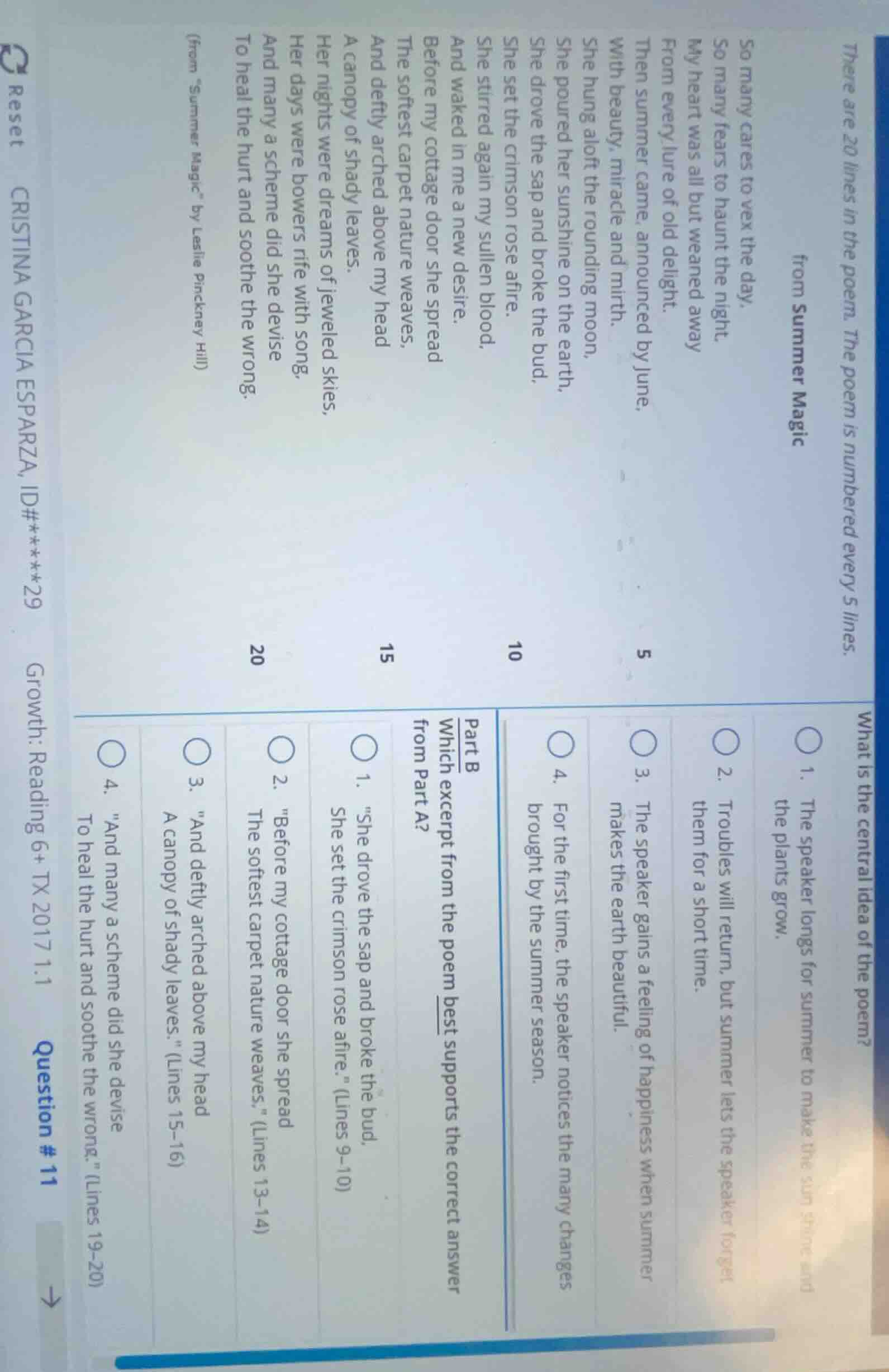 there are 20 lines in the poem. the poem is numbered every 5 lines. fro…