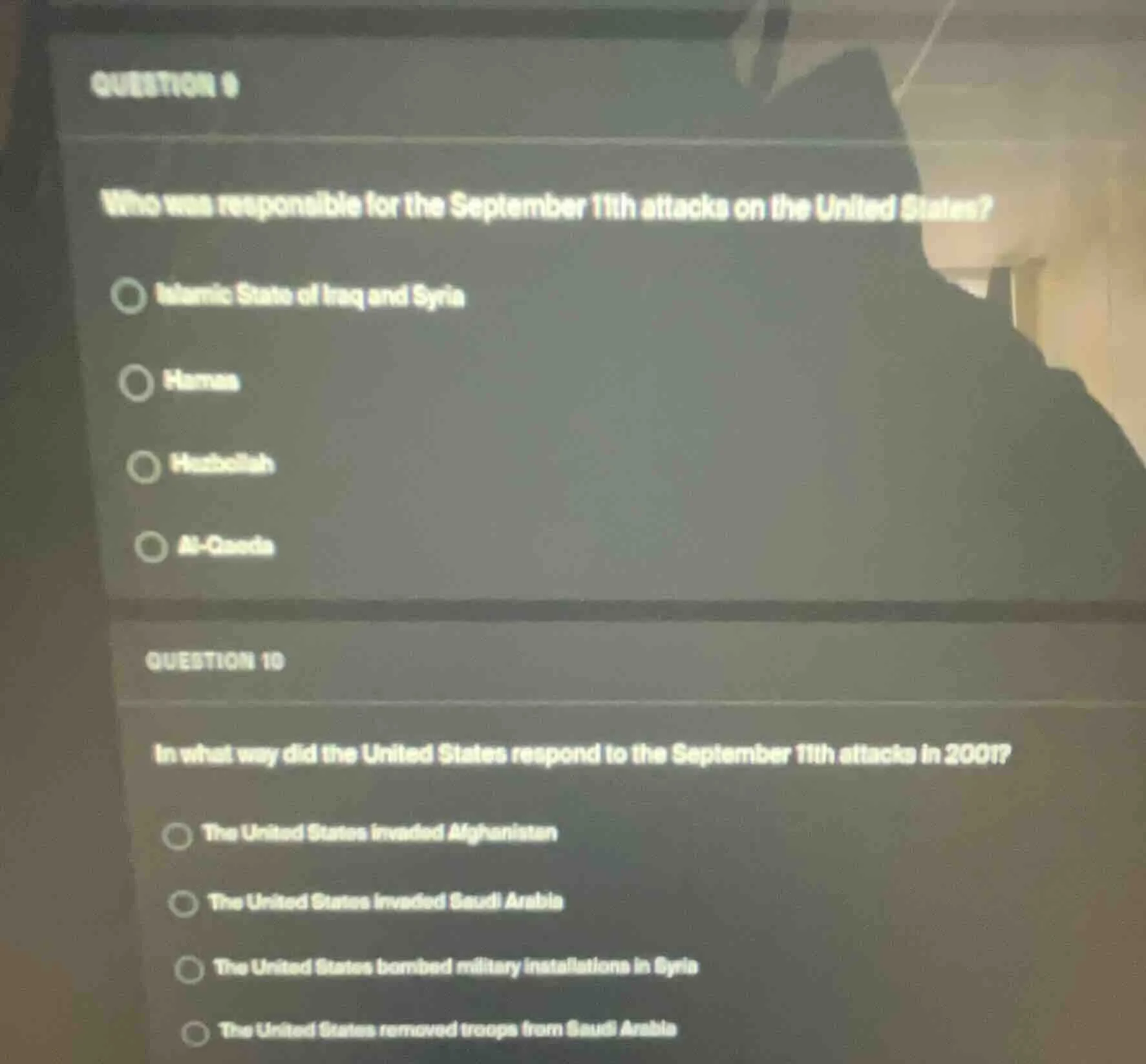question 9 who was responsible for the september 11th attacks on the un…