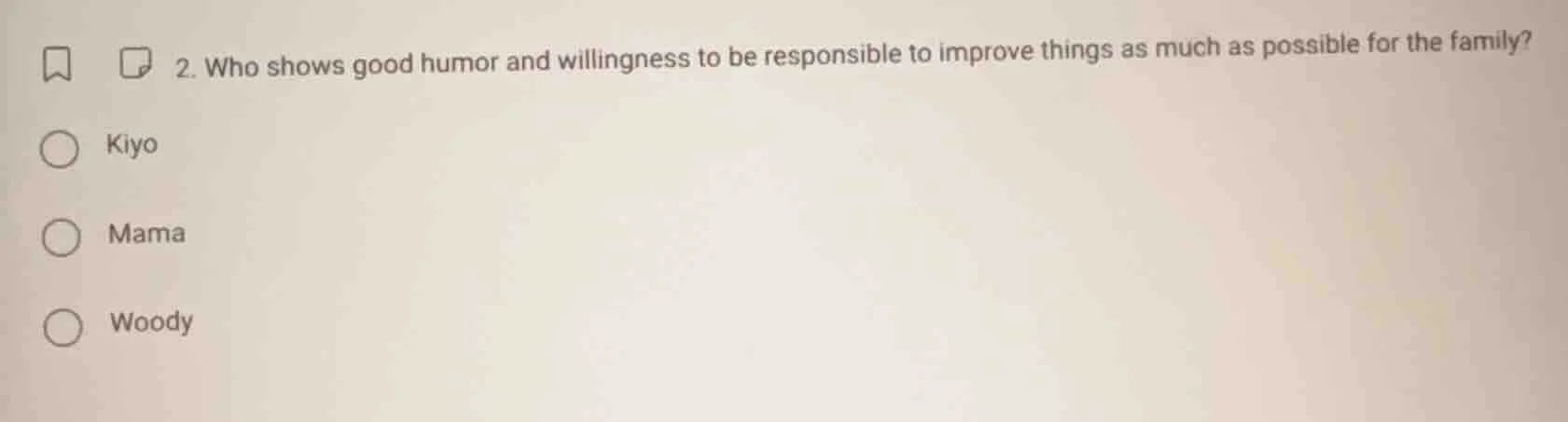2. who shows good humor and willingness to be responsible to improve th…