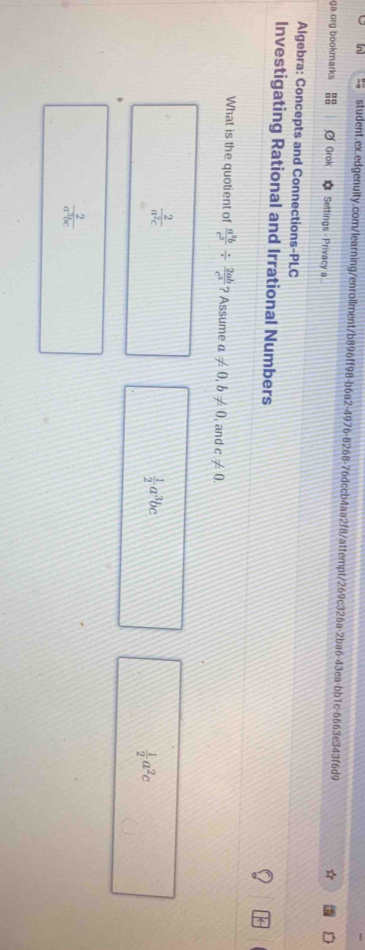 algebra: concepts and connections - plc investigating rational and irra…