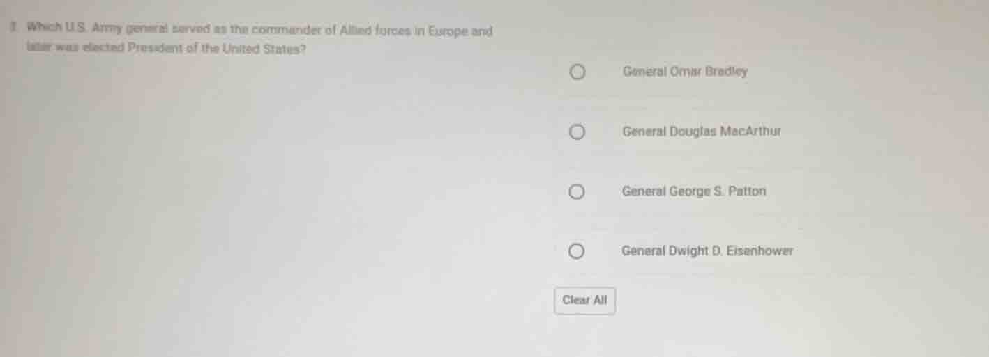 1 which u.s. army general served as the commander of allied forces in e…