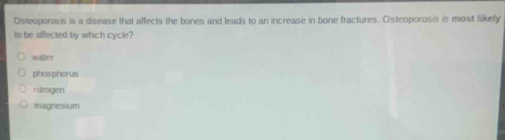osteoporosis is a disease that affects the bones and leads to an increa…