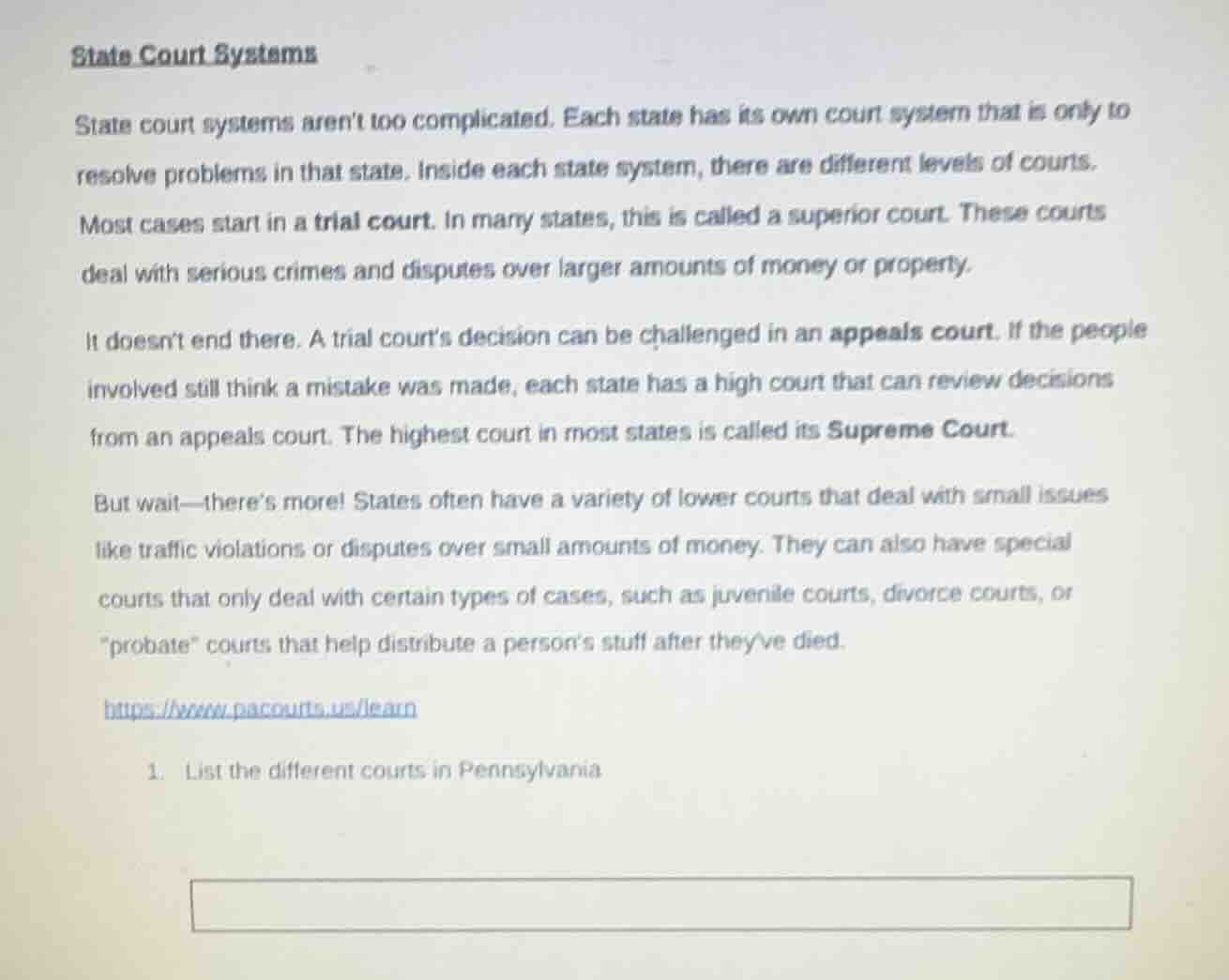 state court systems state court systems arent too complicated. each sta…