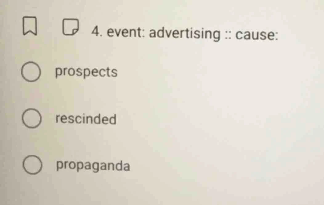 4. event: advertising :: cause: prospects rescinded propaganda