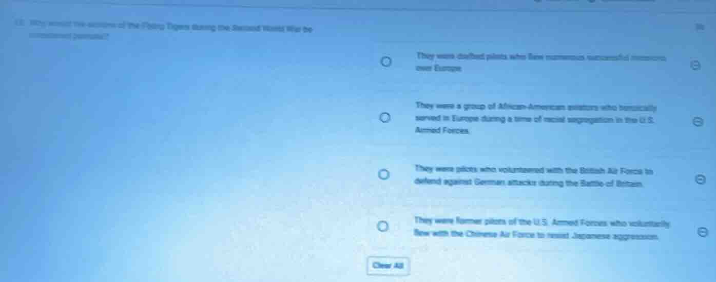 why would the actions of the flying tigers during the second world war …