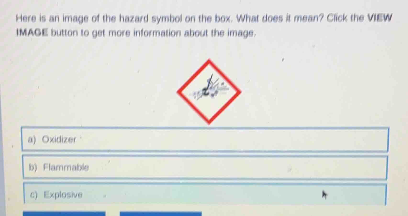 here is an image of the hazard symbol on the box. what does it mean? cl…