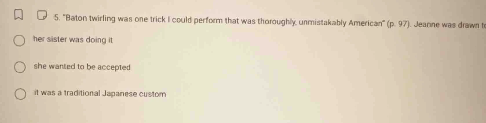 5. \baton twirling was one trick i could perform that was thoroughly, u…