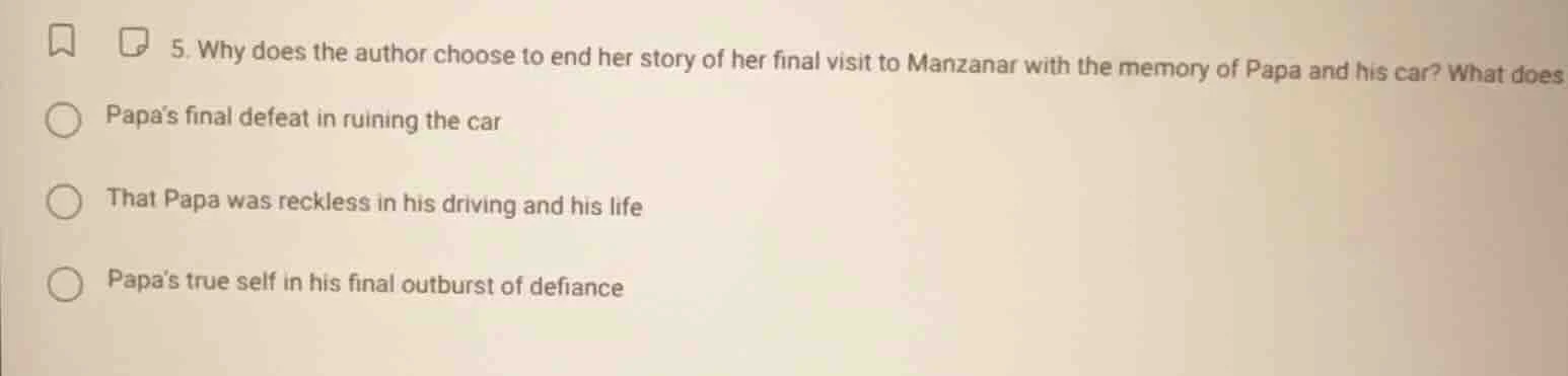 5. why does the author choose to end her story of her final visit to ma…