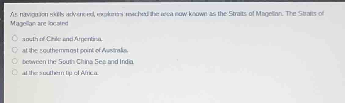 as navigation skills advanced, explorers reached the area now known as …