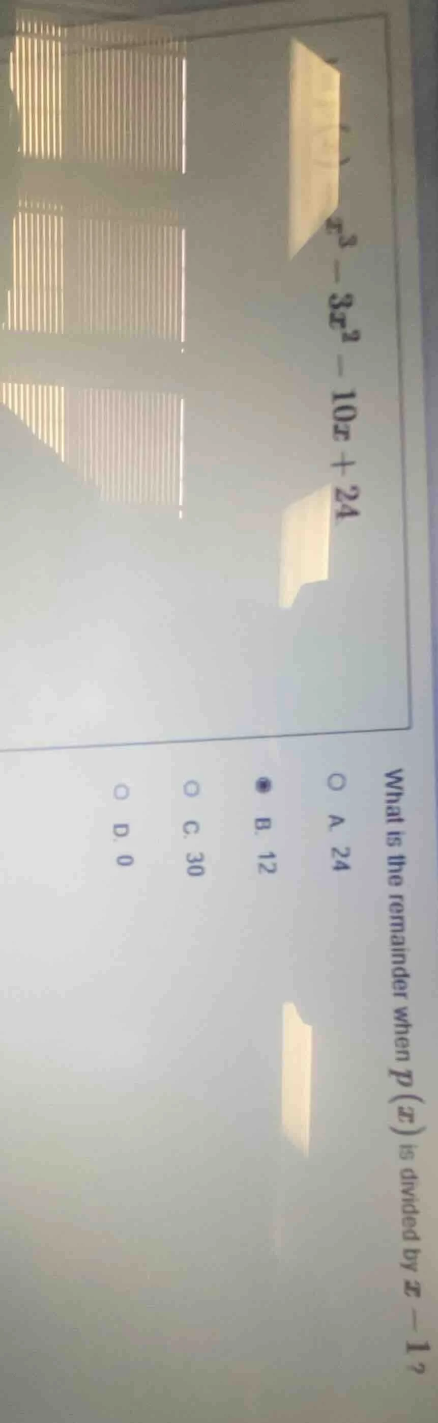 what is the remainder when ( p(x) ) is divided by ( x - 1 )? ( p(x)=x^{…