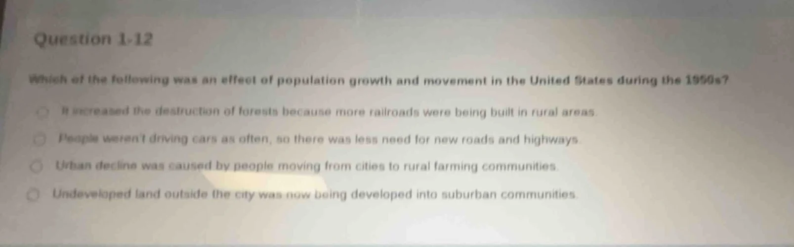 question 1-12 which of the following was an effect of population growth…