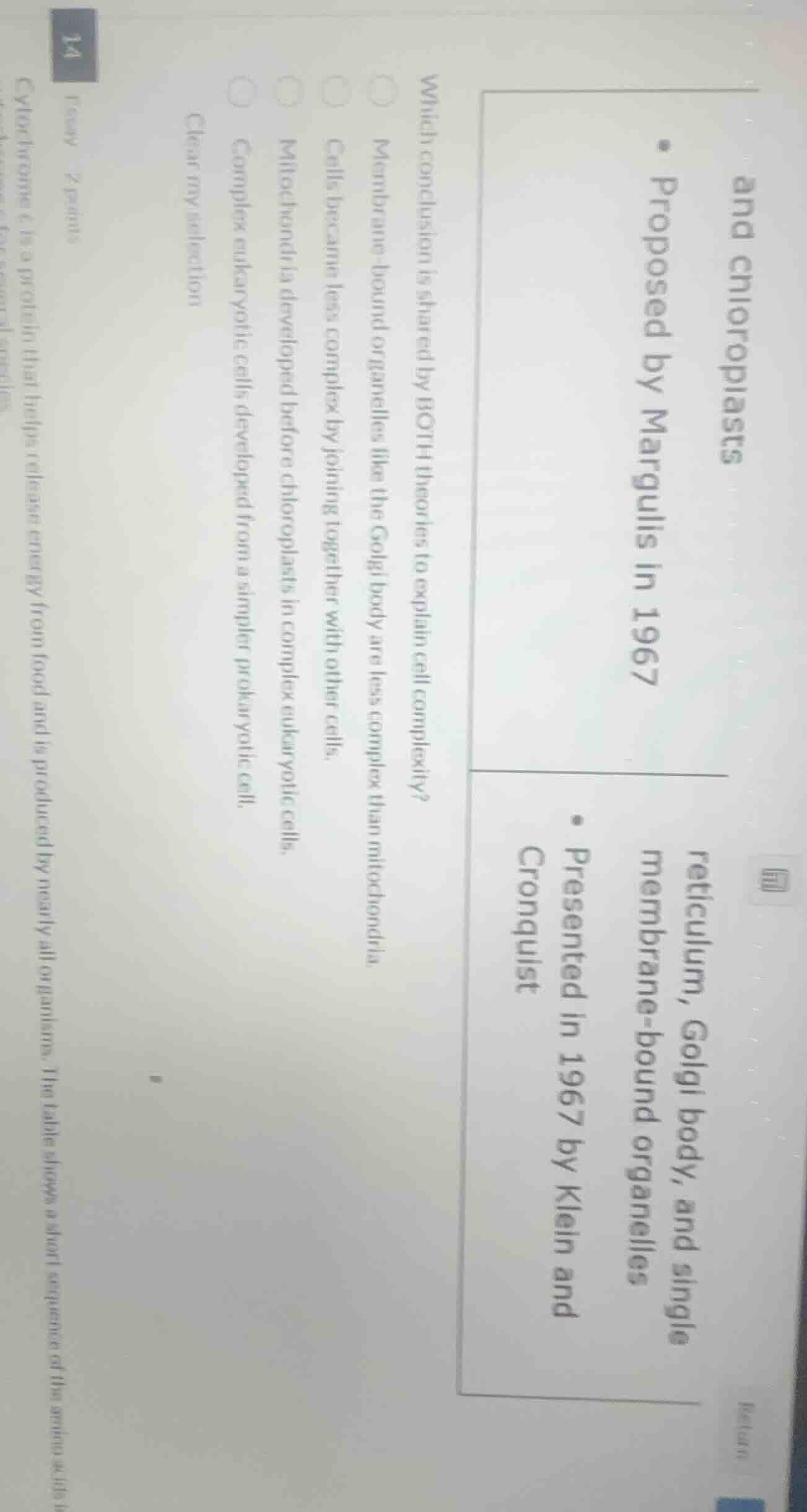 and chloroplasts - proposed by margulis in 1967 - reticulum, golgi body…