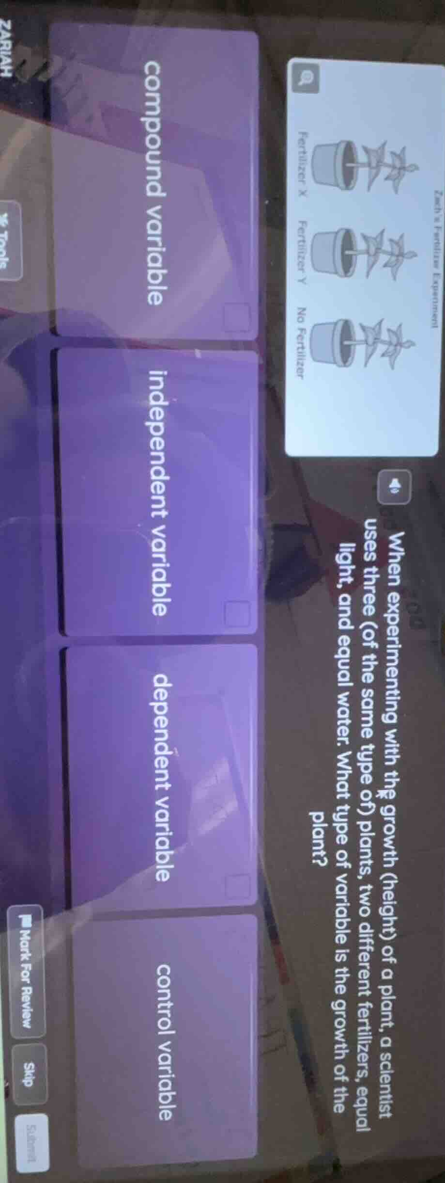 when experimenting with the growth (height) of a plant, a scientist use…