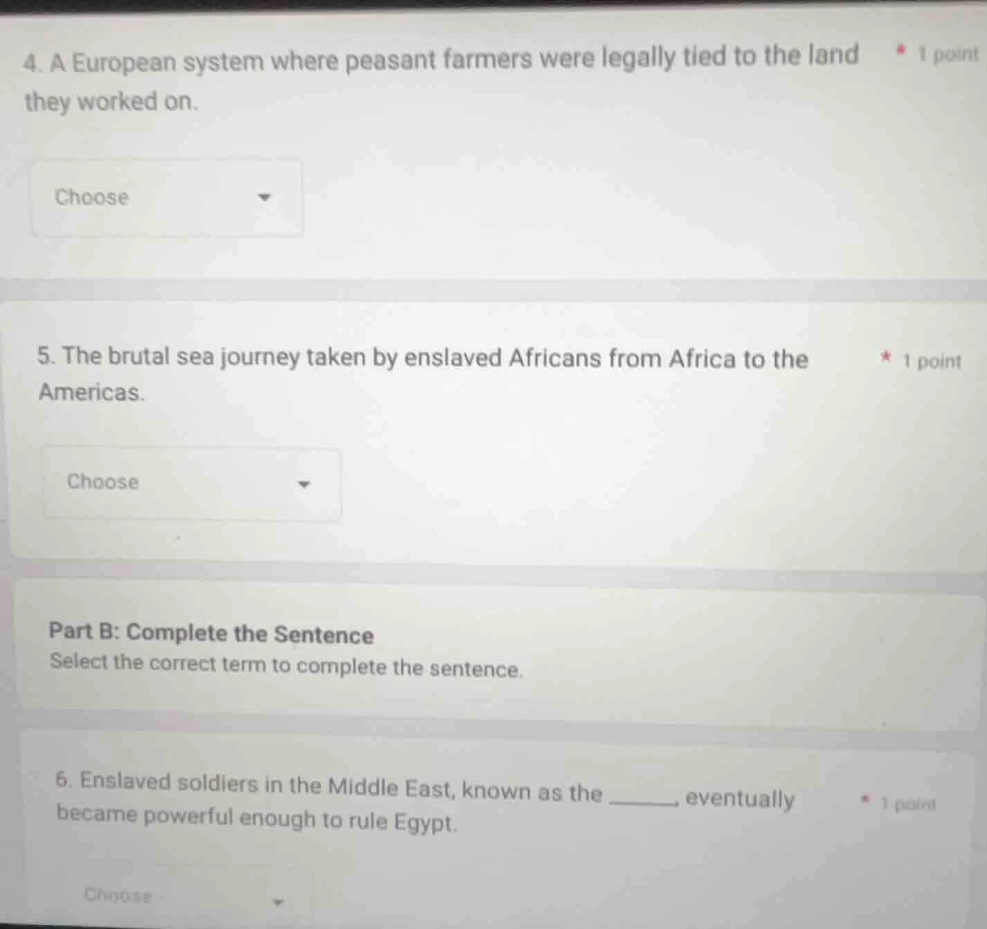 4. a european system where peasant farmers were legally tied to the lan…