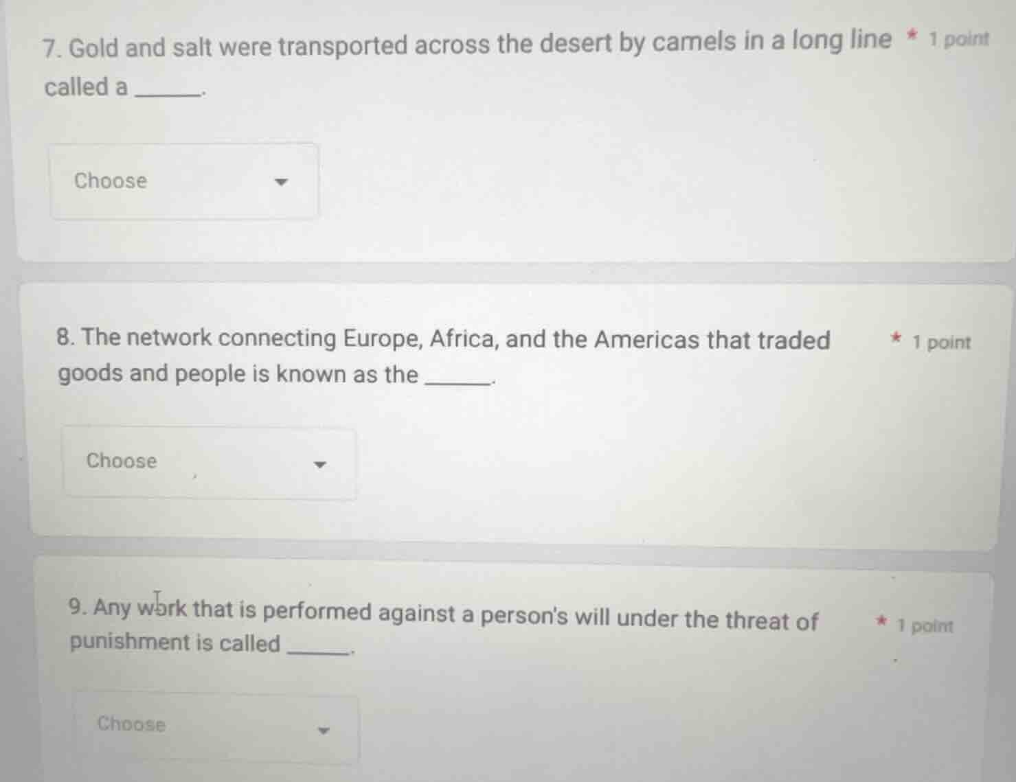 7. gold and salt were transported across the desert by camels in a long…