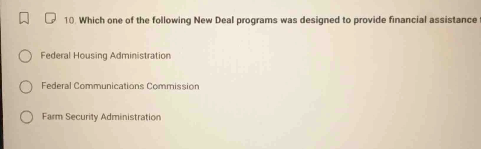 10. which one of the following new deal programs was designed to provid…