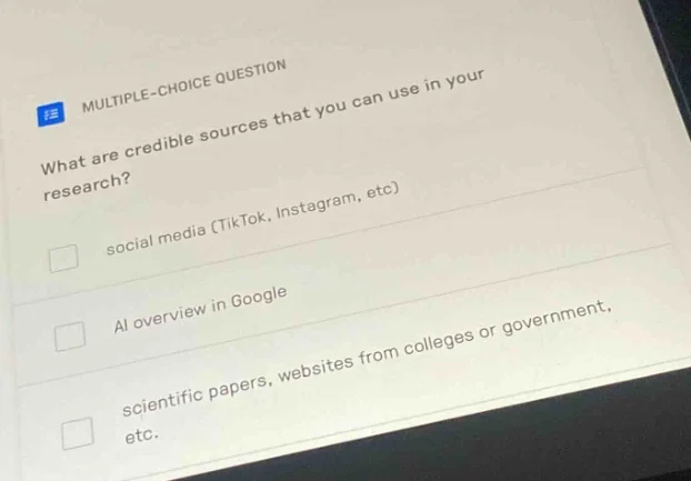 multiple-choice question what are credible sources that you can use in …