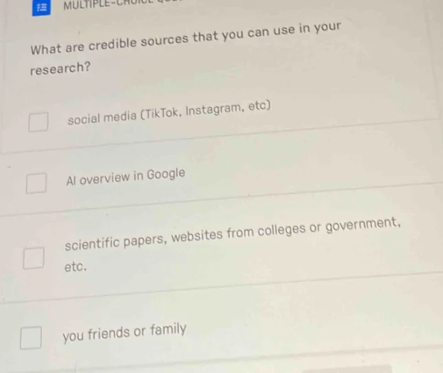 what are credible sources that you can use in your research? social med…