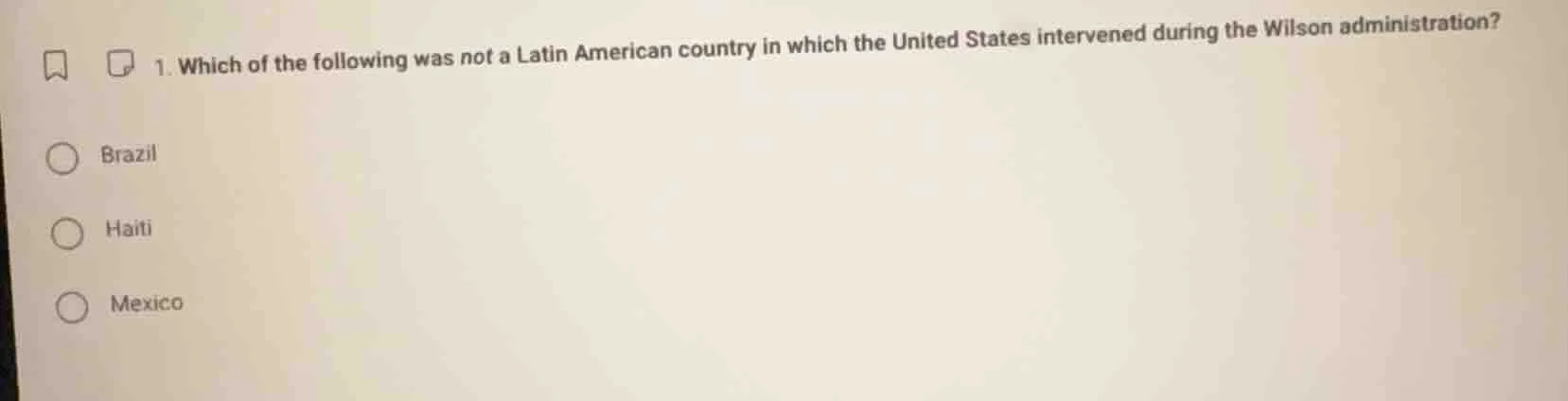 1. which of the following was not a latin american country in which the…
