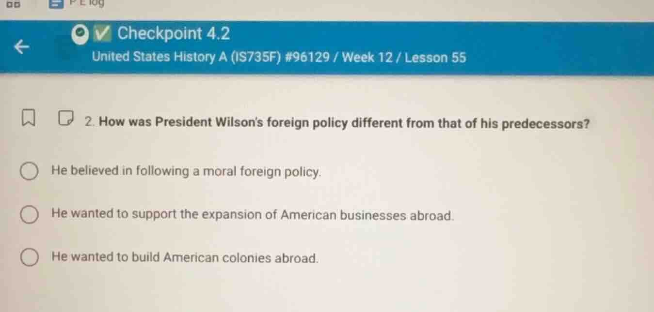 checkpoint 4.2 united states history a (is735f) #96129 / week 12 / less…