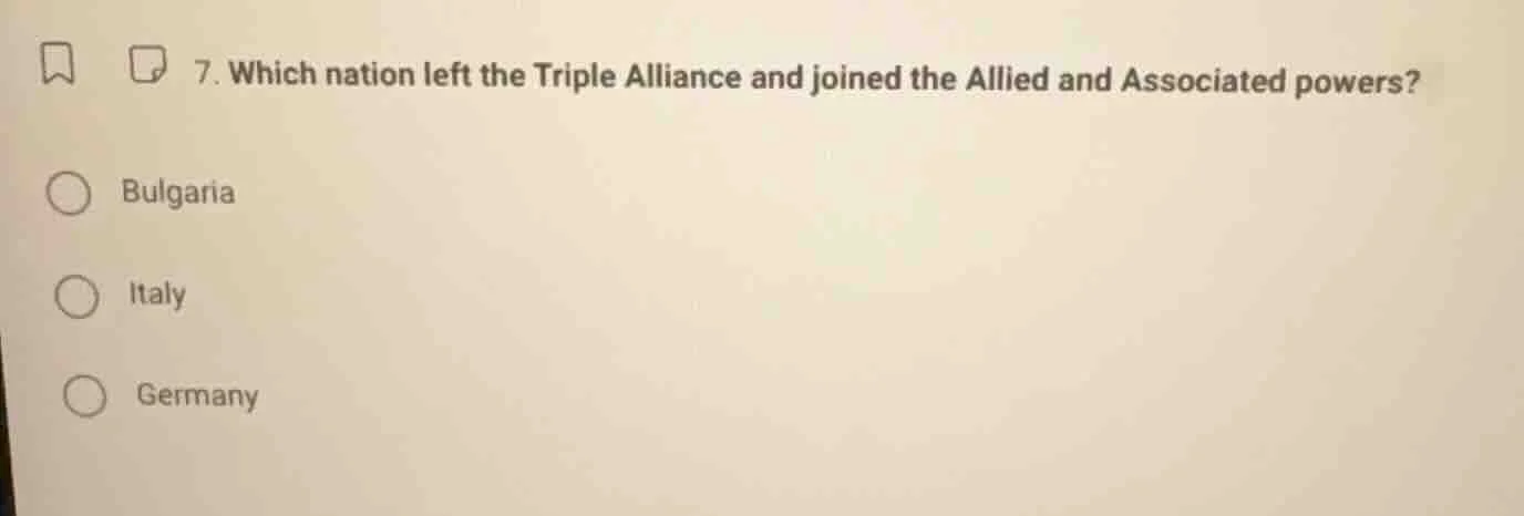 7. which nation left the triple alliance and joined the allied and asso…