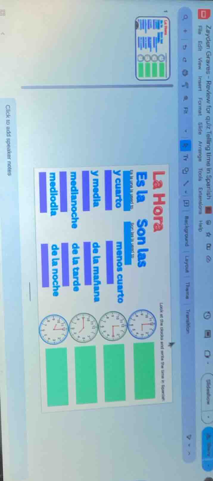 la hora es la son las y cuarto menos cuarto y media de la mañana median…