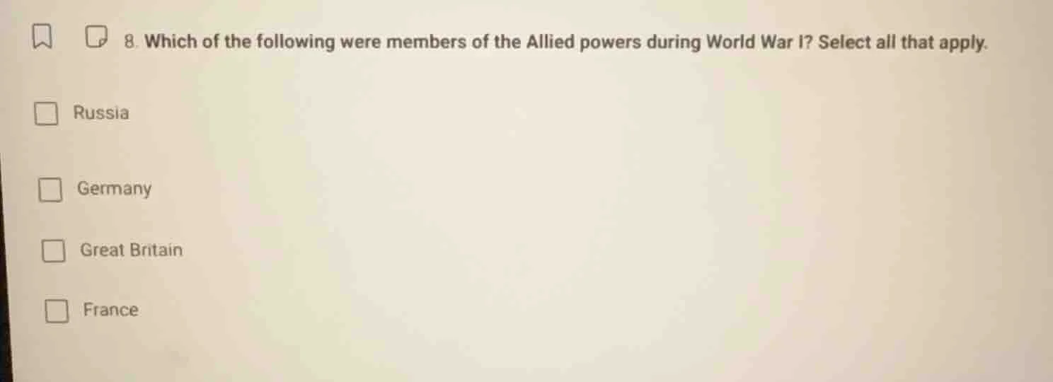 8. which of the following were members of the allied powers during worl…