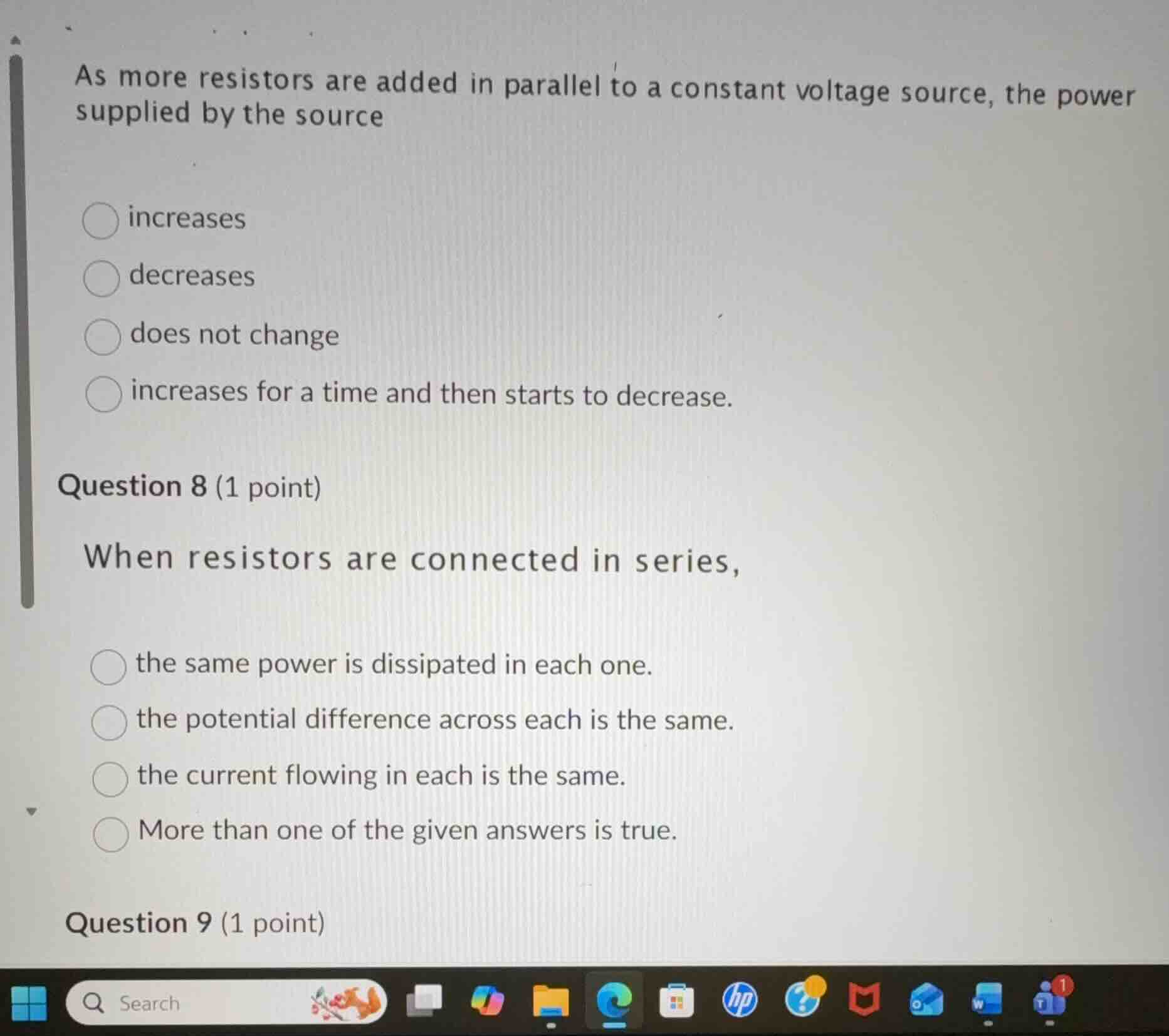 as more resistors are added in parallel to a constant voltage source, t…