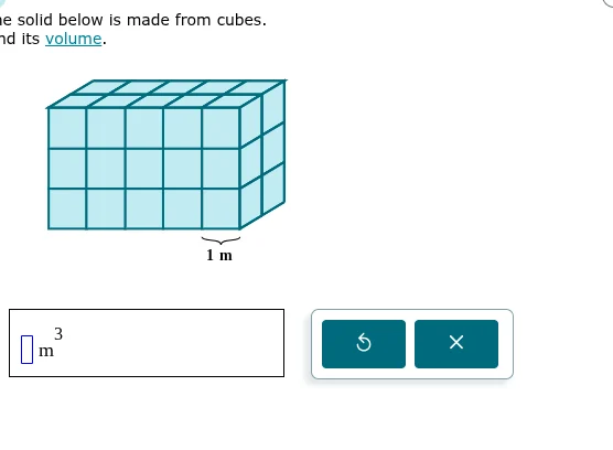 the solid below is made from cubes. find its volume.