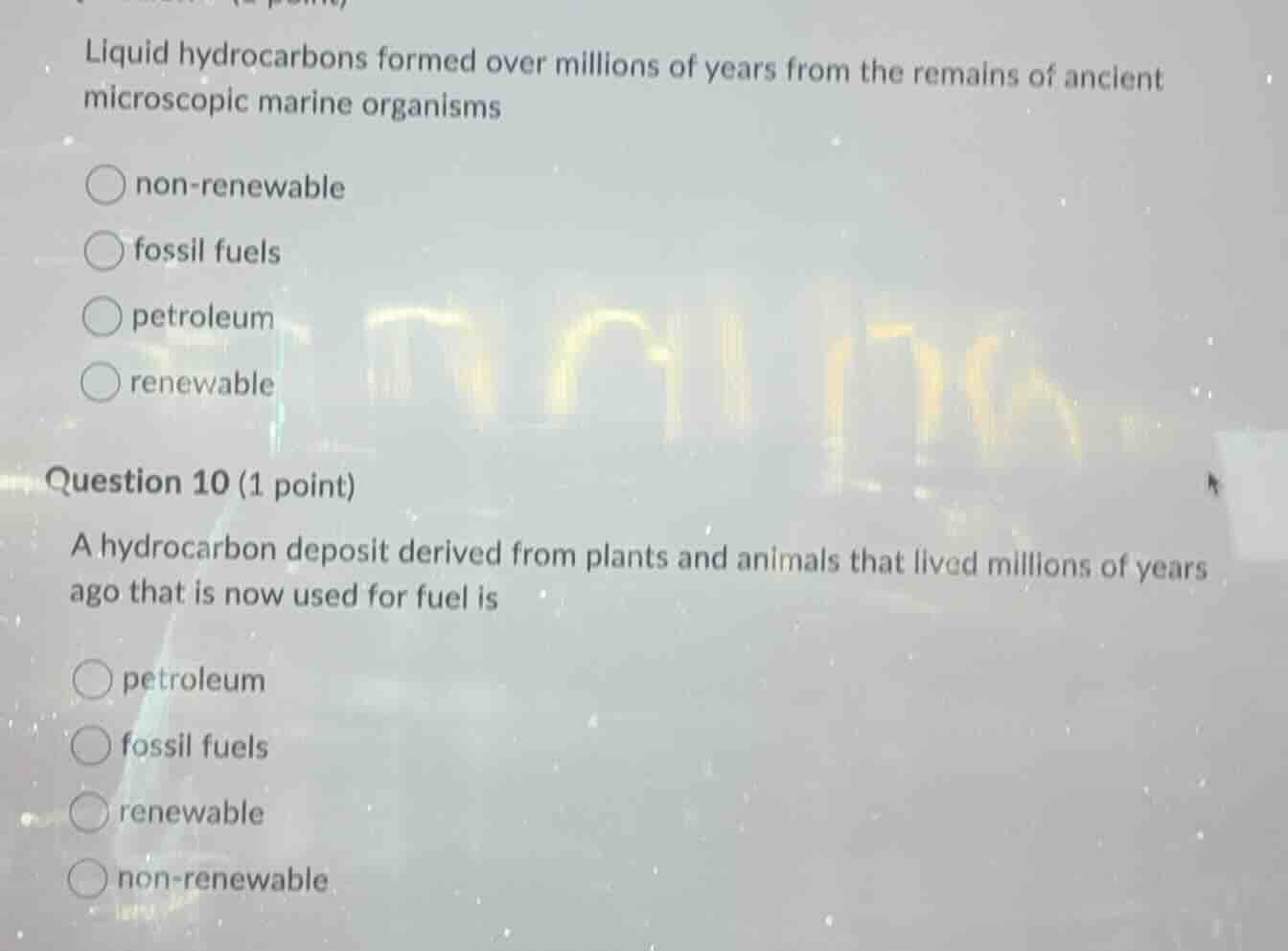 liquid hydrocarbons formed over millions of years from the remains of a…