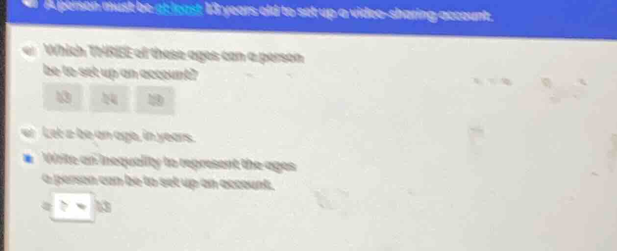 a person must be at least 13 years old to set up a video - sharing acco…