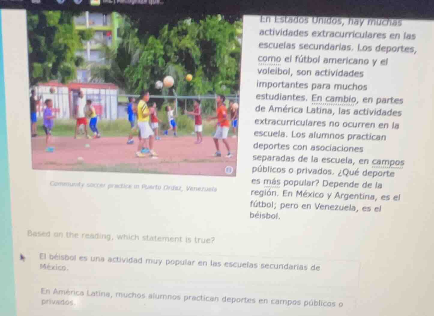 en estados unidos, hay muchas actividades extracurriculares en las escu…