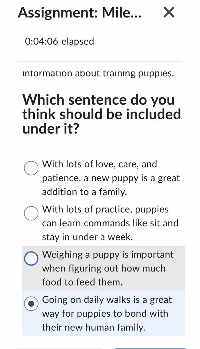 information about training puppies. which sentence do you think should …
