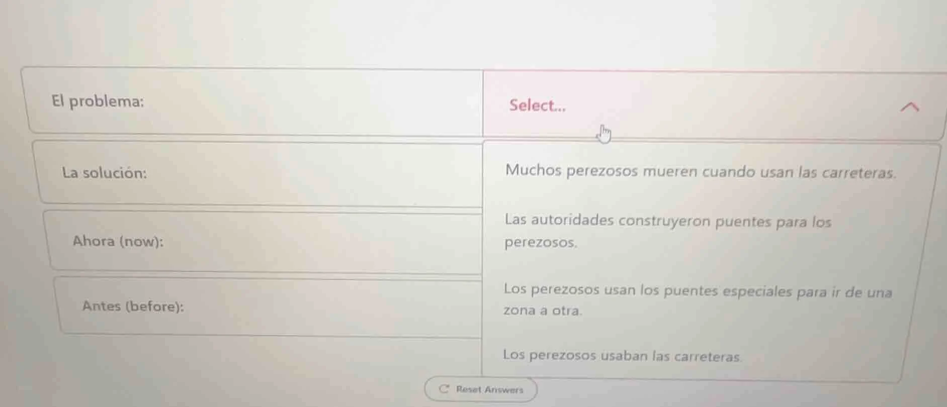 el problema: la solución: ahora (now): antes (before): select... muchos…