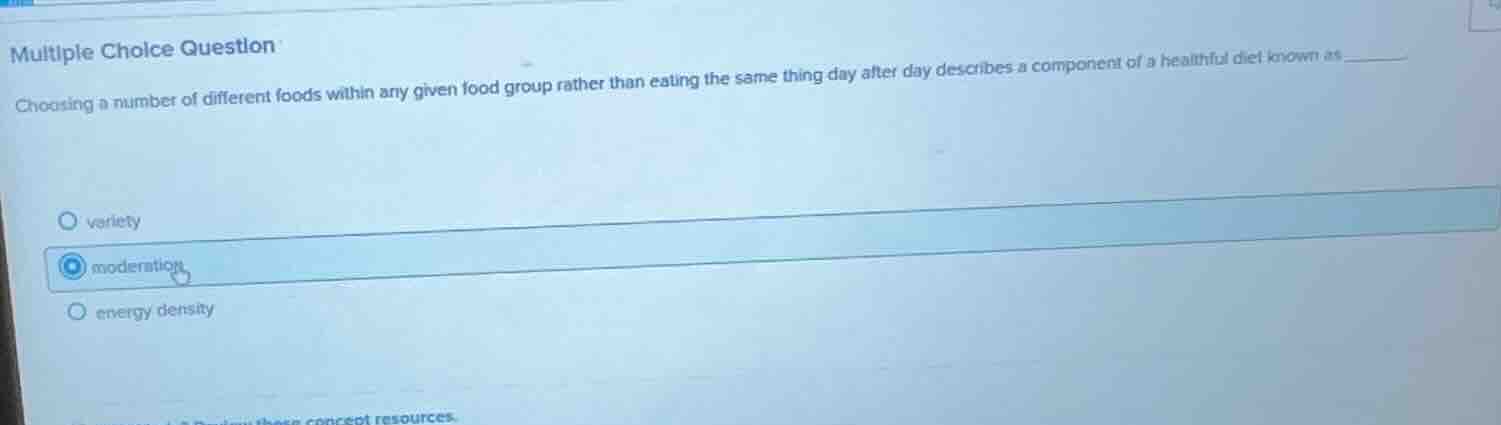 multiple choice question choosing a number of different foods within an…