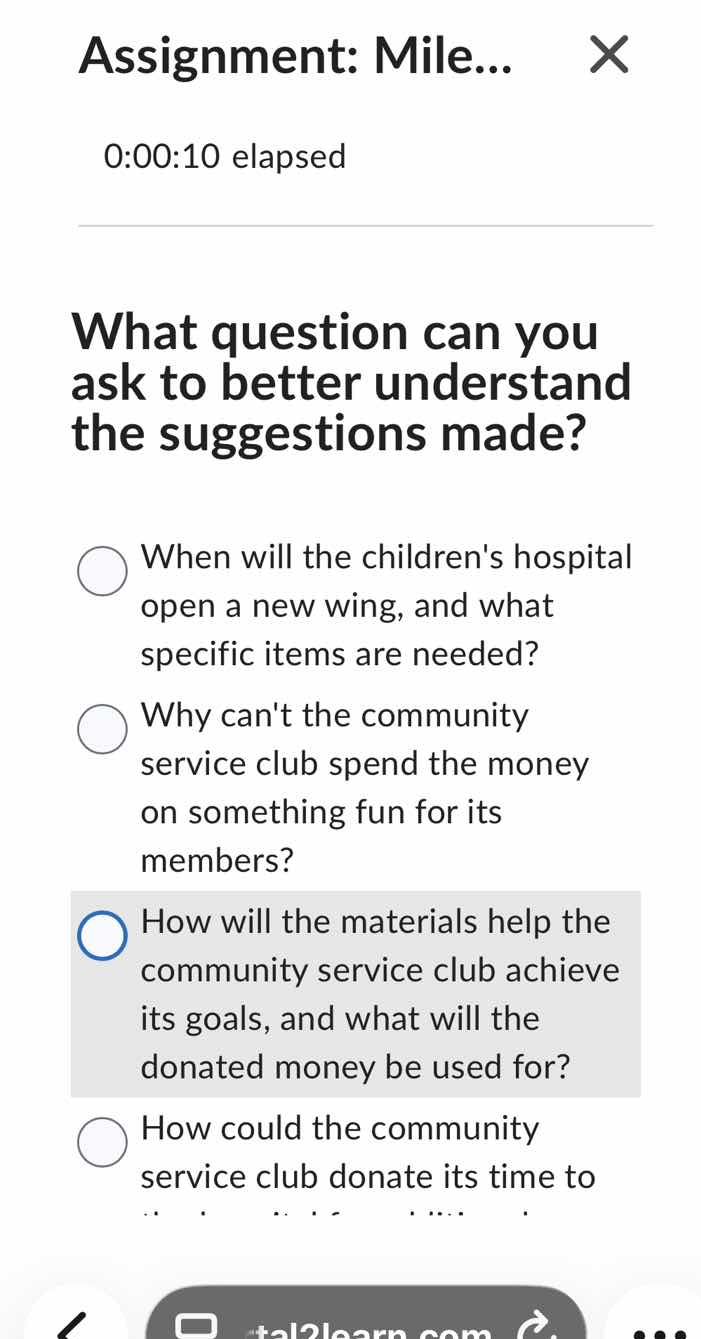 what question can you ask to better understand the suggestions made? wh…