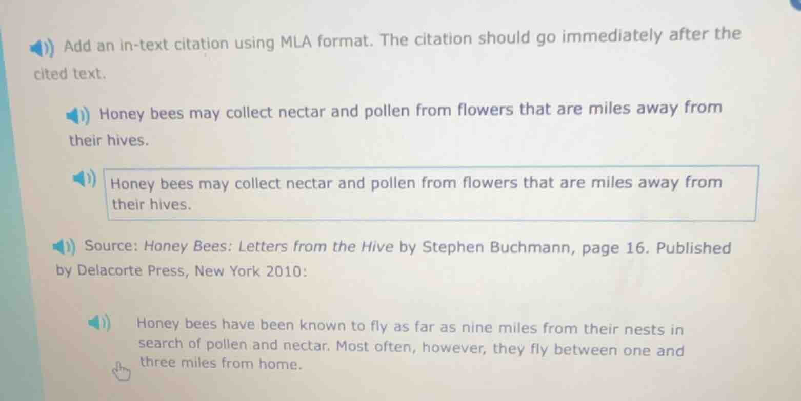 add an in-text citation using mla format. the citation should go immedi…