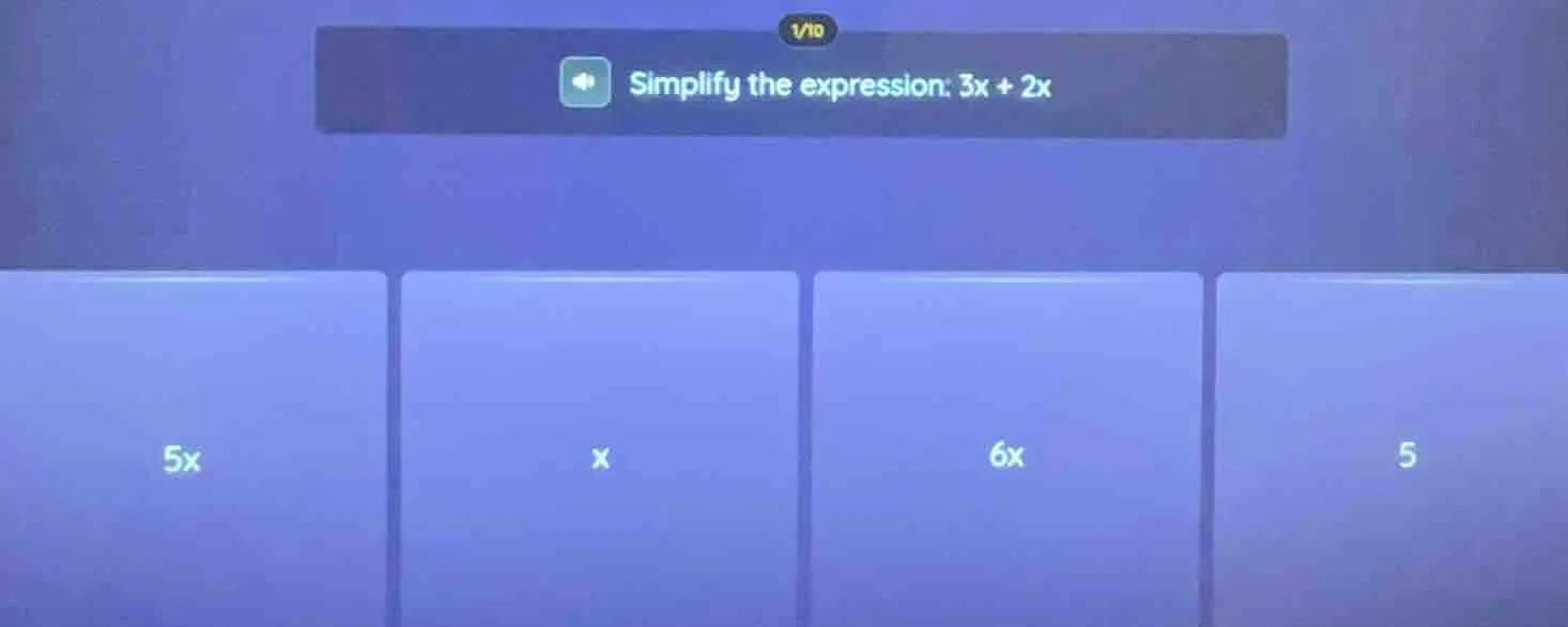simplify the expression: 3x + 2x