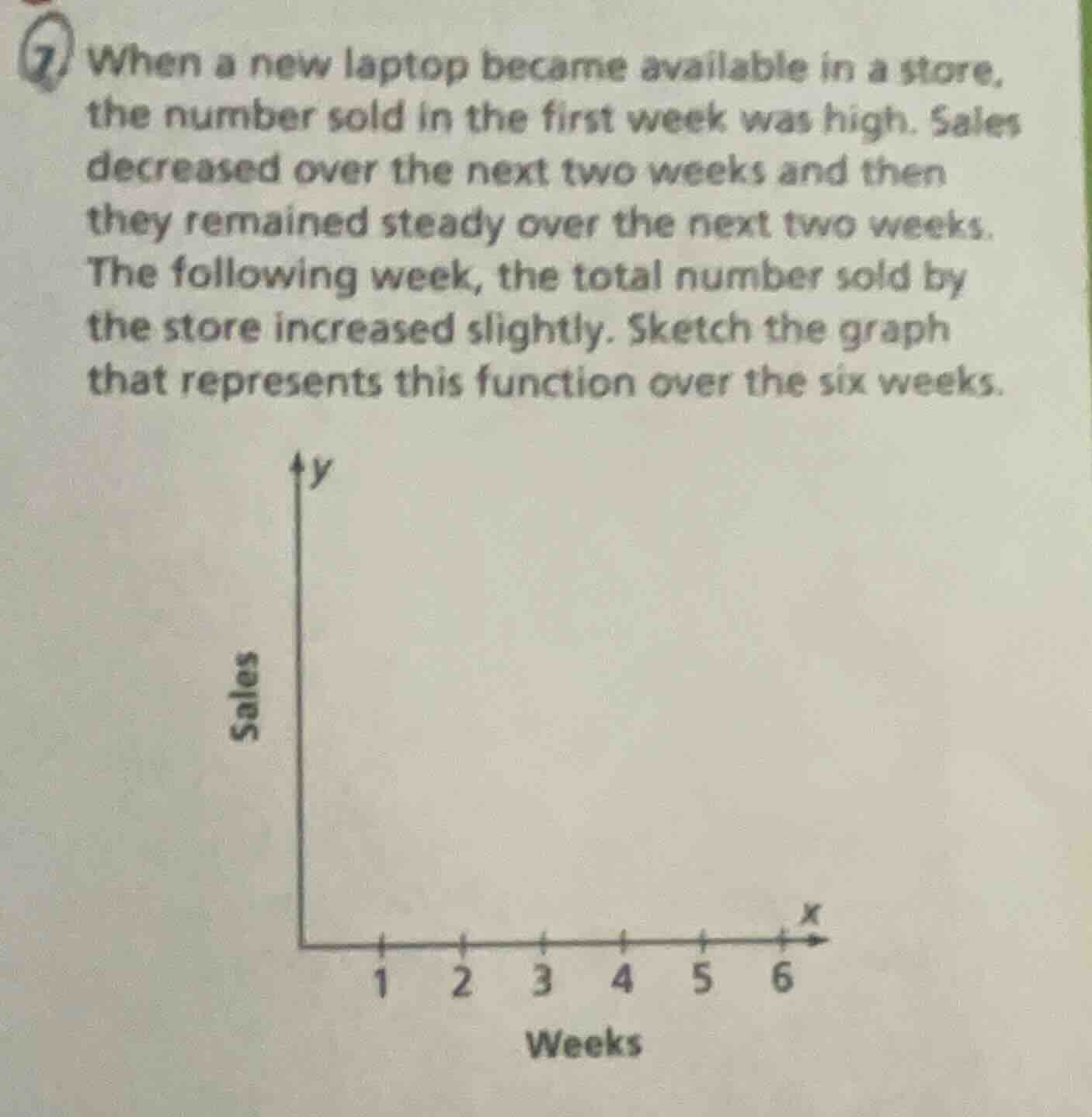 when a new laptop became available in a store, the number sold in the f…