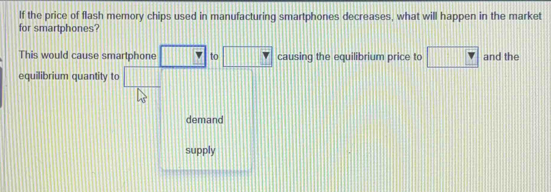 if the price of flash memory chips used in manufacturing smartphones de…